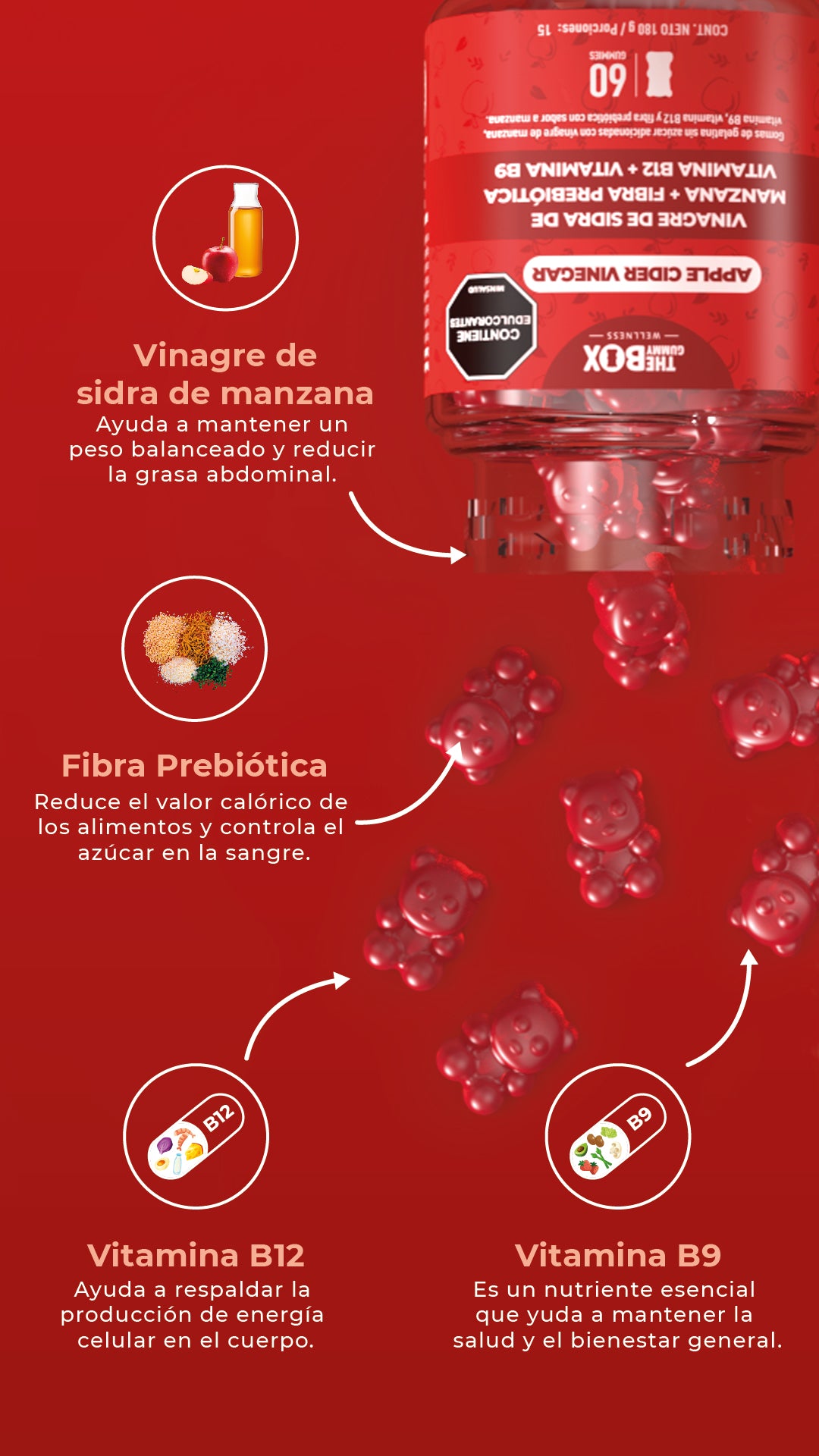 Vinagre De Manzana En Gomitas Sin Azúcar I Registro Invima®